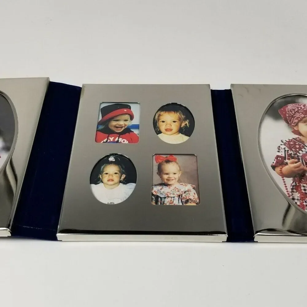 International Silver Company Silver Plate Tri Fold Photo Frame New